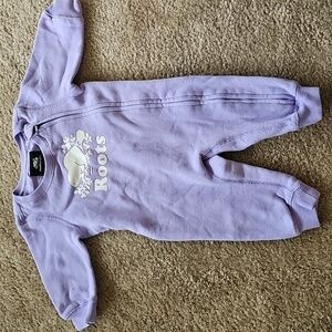 Roots Baby Purple Long Sleeve Sweatshirt One Piece Size 3-6M